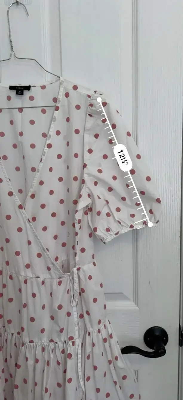 J. Crew Re-Imagined Cotton Poplin Puff Sleeve Wrap Mini Dress in White Rose Dot